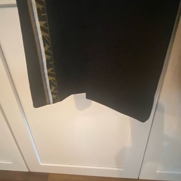 Zara Basic Cropped Wide Leg Black Pants Side Stripe with ZARA repeated Size L - Picture 8 of 13